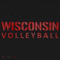 Wisconsin Volleyball Block Style VIntage Distressed T-Shirt thumb 7