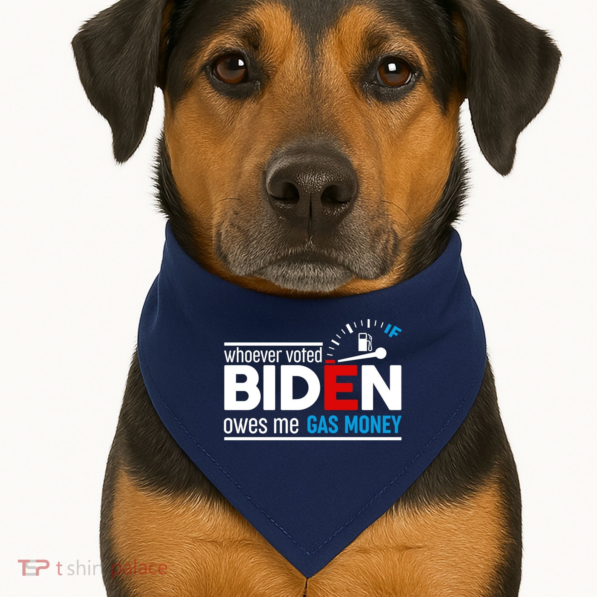 Whoever Voted Biden Owes Me Gas Money USA-Made Doggie Bandana