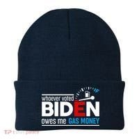 Whoever Voted Biden Owes Me Gas Money Beanie thumb 0