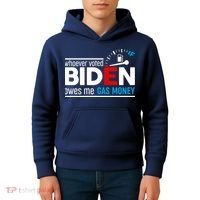 Whoever Voted Biden Owes Me Gas Money Kids Hoodie thumb 4