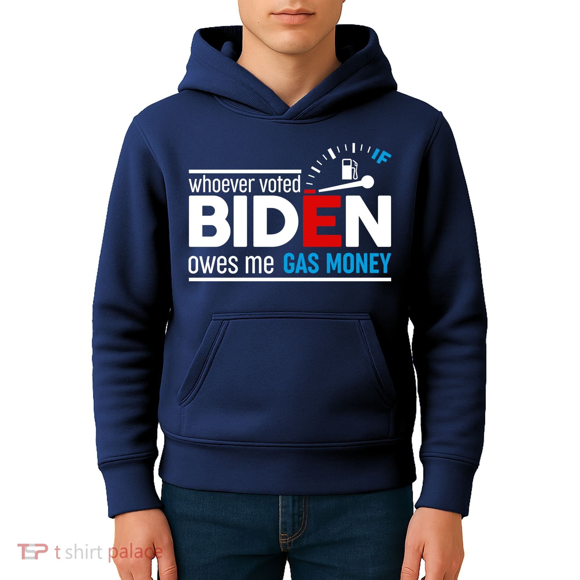 Whoever Voted Biden Owes Me Gas Money Kids Hoodie