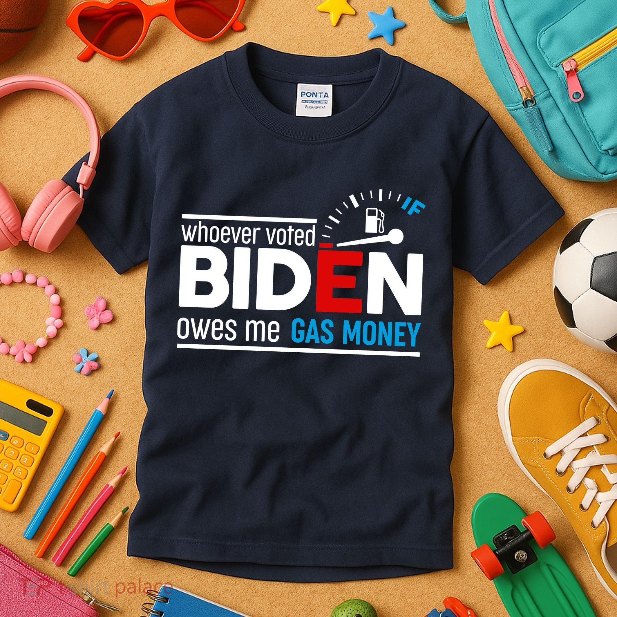 Whoever Voted Biden Owes Me Gas Money Kids T-Shirt