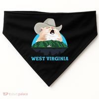 West Virginia Cowboy Cat Singing Meme Meowdy USA-Made Doggie Bandana thumb 0