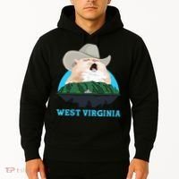 West Virginia Cowboy Cat Singing Meme Meowdy Hoodie thumb 2