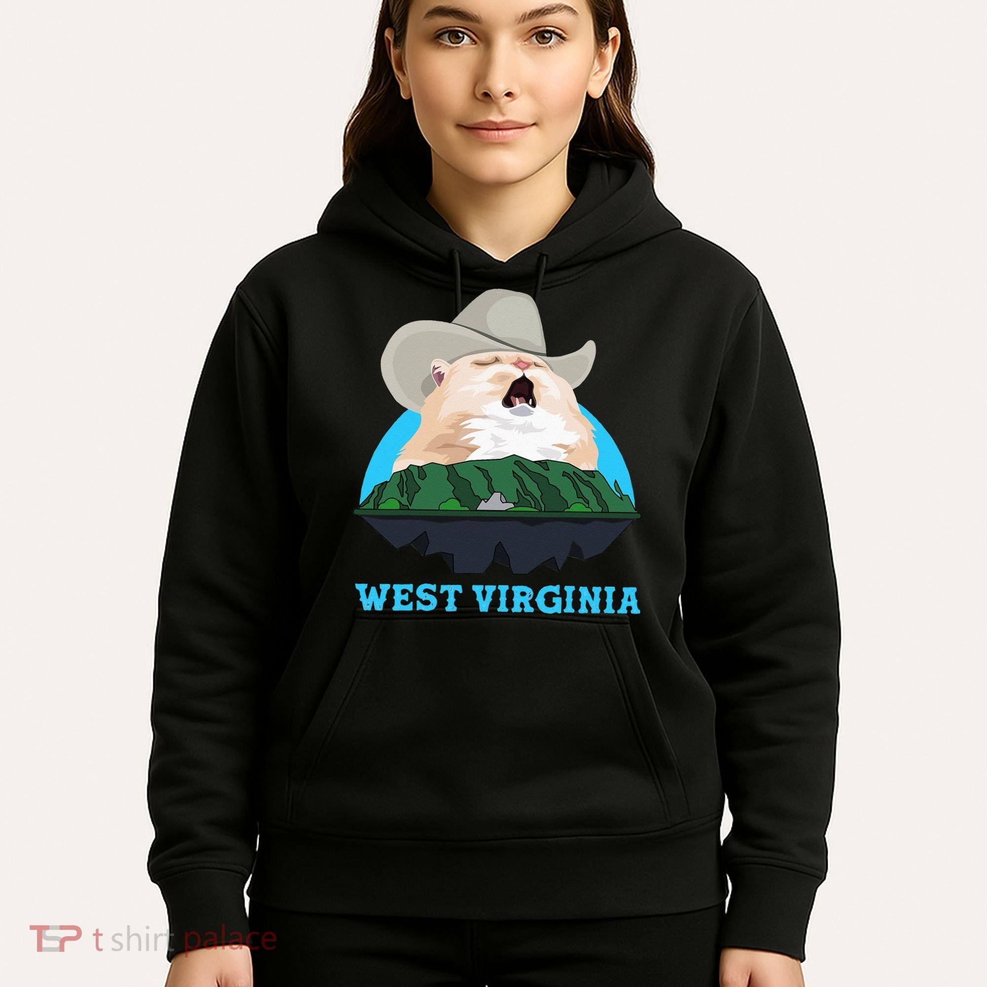 West Virginia Cowboy Cat Singing Meme Meowdy Hoodie