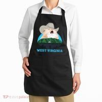 West Virginia Cowboy Cat Singing Meme Meowdy Apron thumb 2