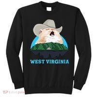 West Virginia Cowboy Cat Singing Meme Meowdy Sweatshirt thumb 0