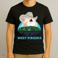 West Virginia Cowboy Cat Singing Meme Meowdy T-Shirt thumb 3