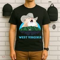 West Virginia Cowboy Cat Singing Meme Meowdy T-Shirt thumb 6