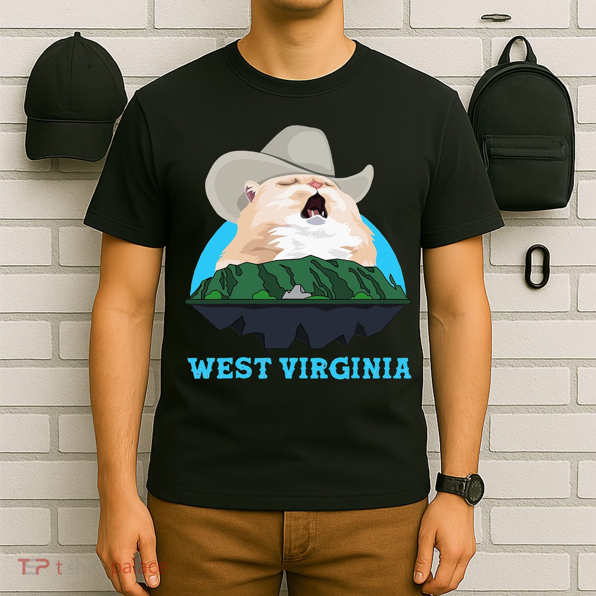 West Virginia Cowboy Cat Singing Meme Meowdy T-Shirt