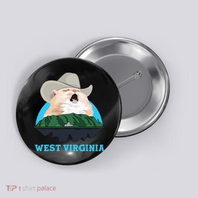 West Virginia Cowboy Cat Singing Meme Meowdy Button