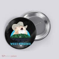 West Virginia Cowboy Cat Singing Meme Meowdy Button thumb 0