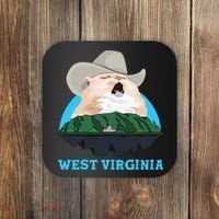 West Virginia Cowboy Cat Singing Meme Meowdy Coaster thumb 0