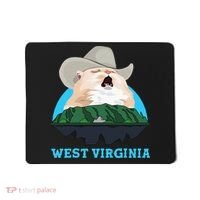 West Virginia Cowboy Cat Singing Meme Meowdy Mousepad thumb 0