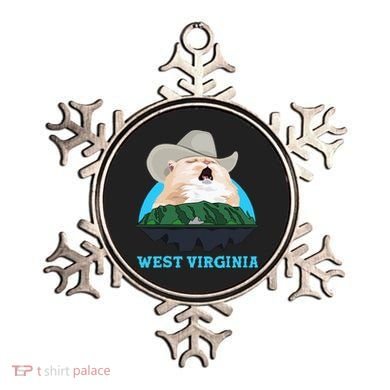 West Virginia Cowboy Cat Singing Meme Meowdy Ornament