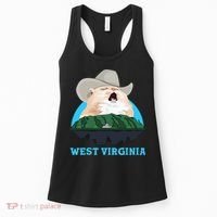 West Virginia Cowboy Cat Singing Meme Meowdy Women's Tank Top thumb 0