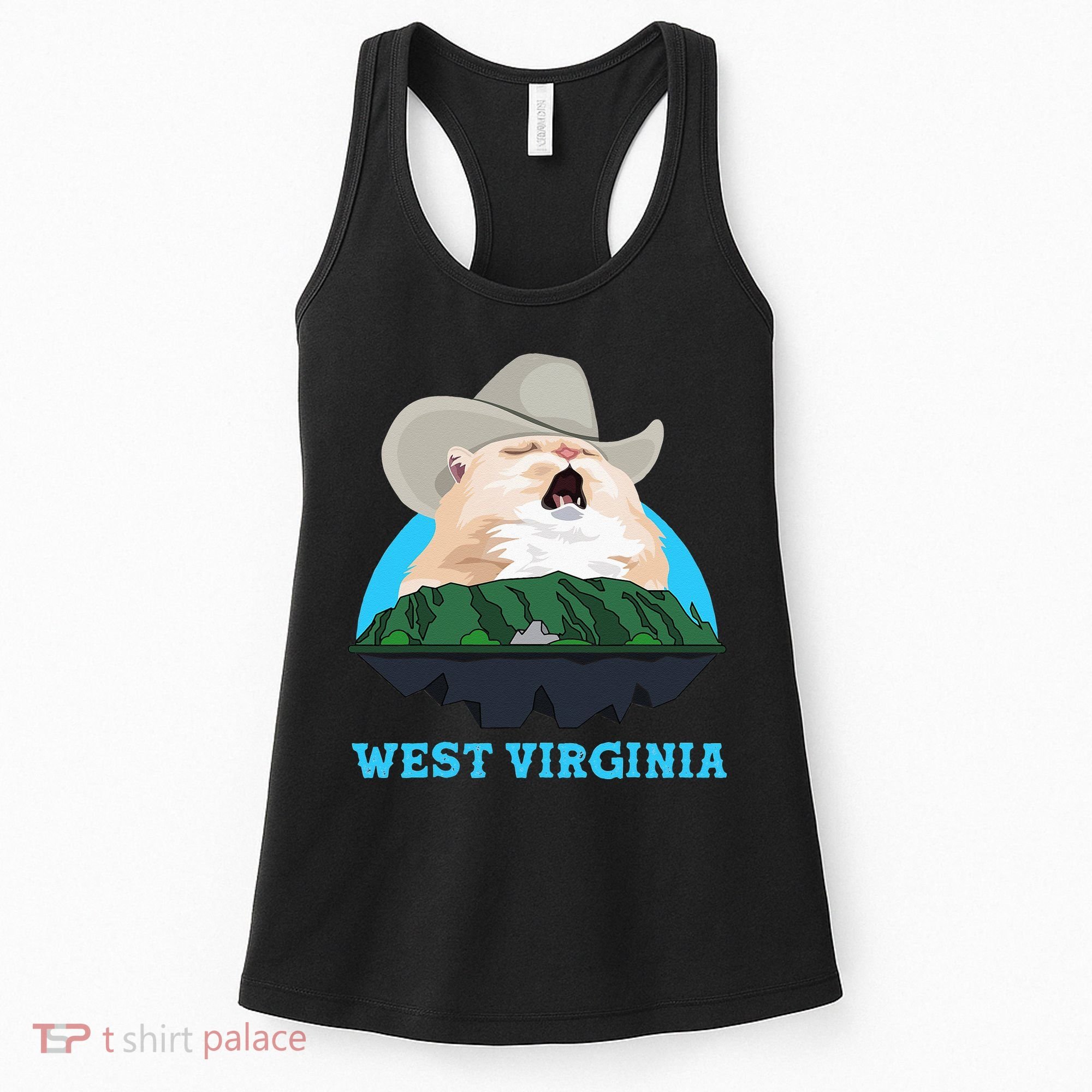 West Virginia Cowboy Cat Singing Meme Meowdy Women's Tank Top
