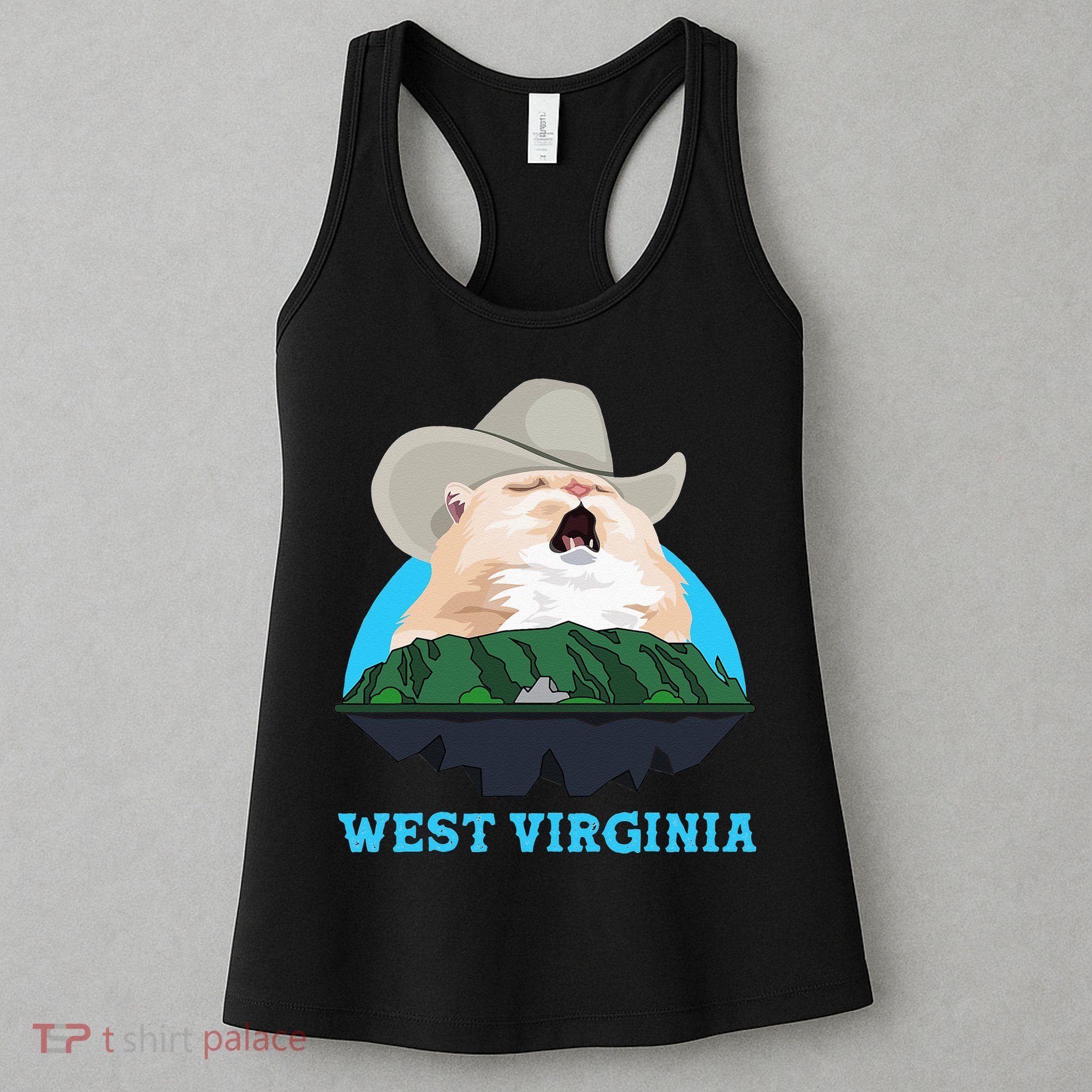 West Virginia Cowboy Cat Singing Meme Meowdy Women's Tank Top