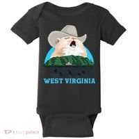 West Virginia Cowboy Cat Singing Meme Meowdy Baby Bodysuit thumb 0