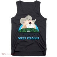 West Virginia Cowboy Cat Singing Meme Meowdy Tank Top thumb 0