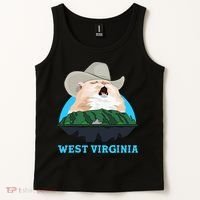 West Virginia Cowboy Cat Singing Meme Meowdy Tank Top thumb 2