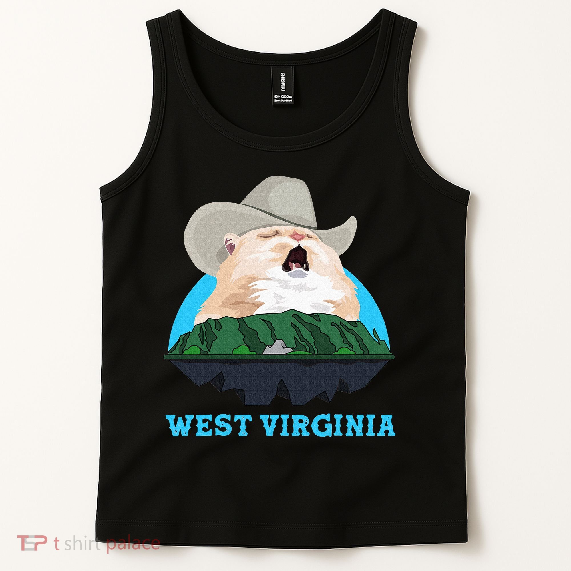 West Virginia Cowboy Cat Singing Meme Meowdy Tank Top