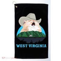 West Virginia Cowboy Cat Singing Meme Meowdy Golf Towel thumb 0