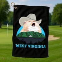 West Virginia Cowboy Cat Singing Meme Meowdy Golf Towel thumb 1