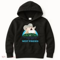 West Virginia Cowboy Cat Singing Meme Meowdy Kids Hoodie thumb 0
