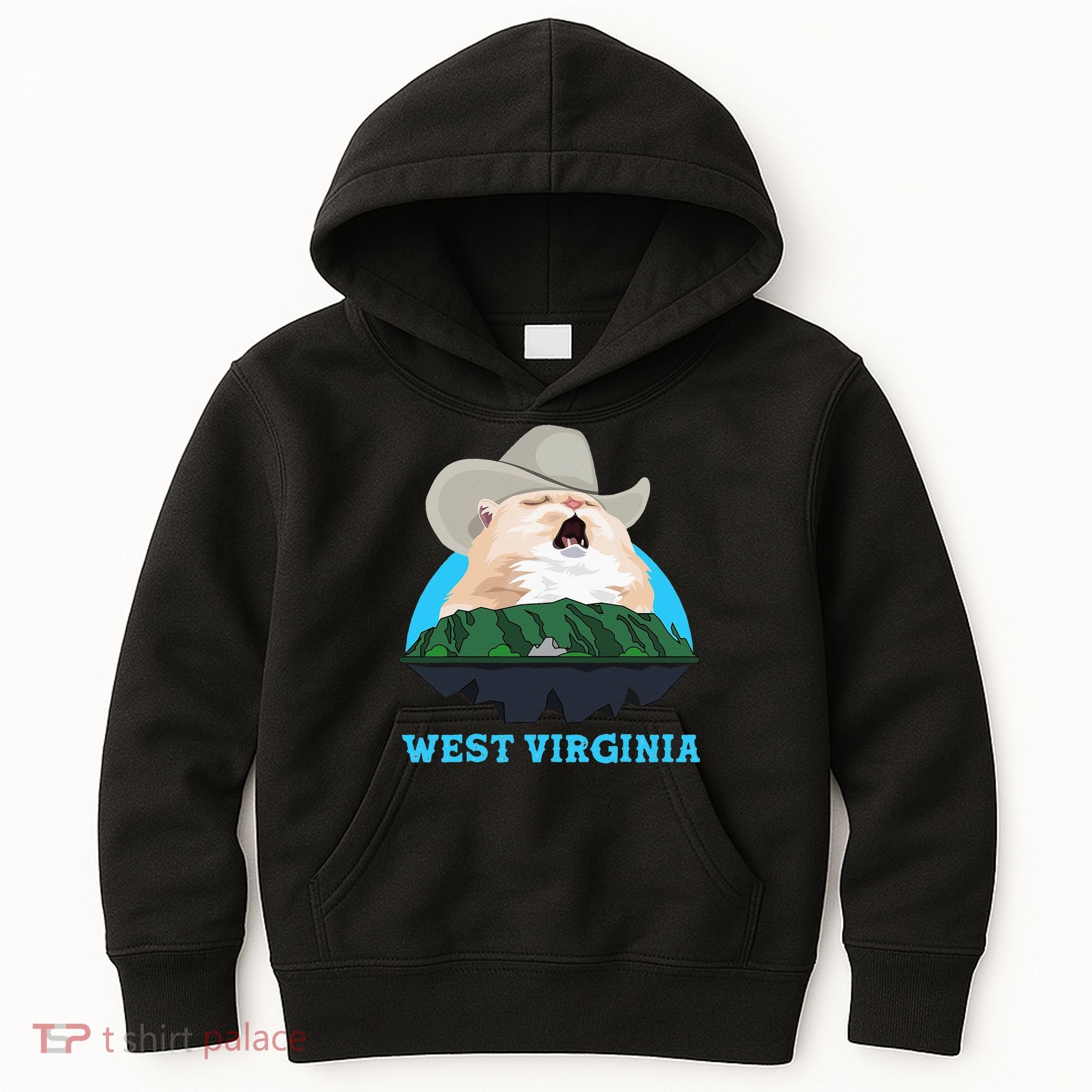 West Virginia Cowboy Cat Singing Meme Meowdy Kids Hoodie