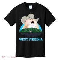West Virginia Cowboy Cat Singing Meme Meowdy Kids T-Shirt thumb 0