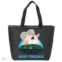 West Virginia Cowboy Cat Singing Meme Meowdy Tote Bag thumb 0