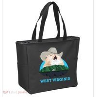 West Virginia Cowboy Cat Singing Meme Meowdy Tote Bag thumb 2