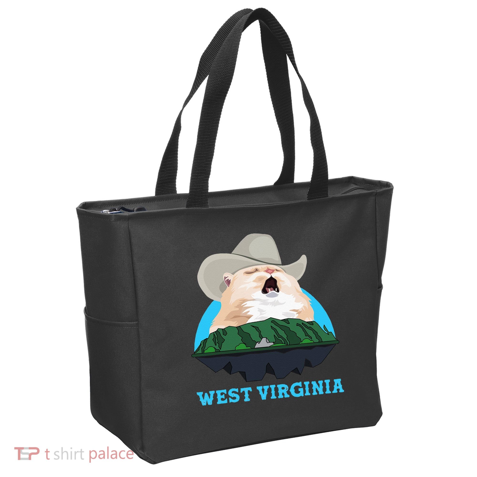 West Virginia Cowboy Cat Singing Meme Meowdy Tote Bag