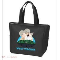 West Virginia Cowboy Cat Singing Meme Meowdy Tote Bag thumb 3