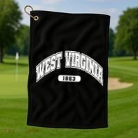 West Virginia Collegiate Style 1863 Golf Towel thumb 1
