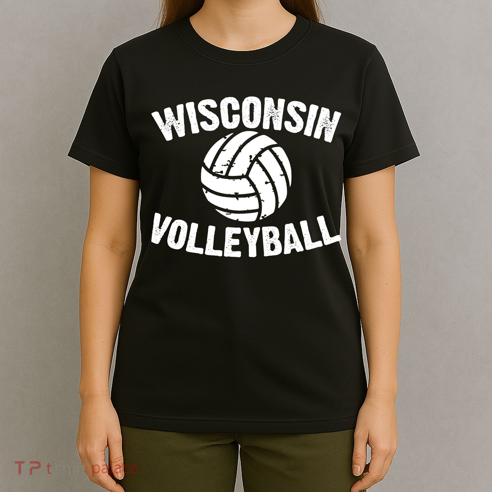 Wisconsin Volleyball Classic Style Vintage Distressed T-Shirt