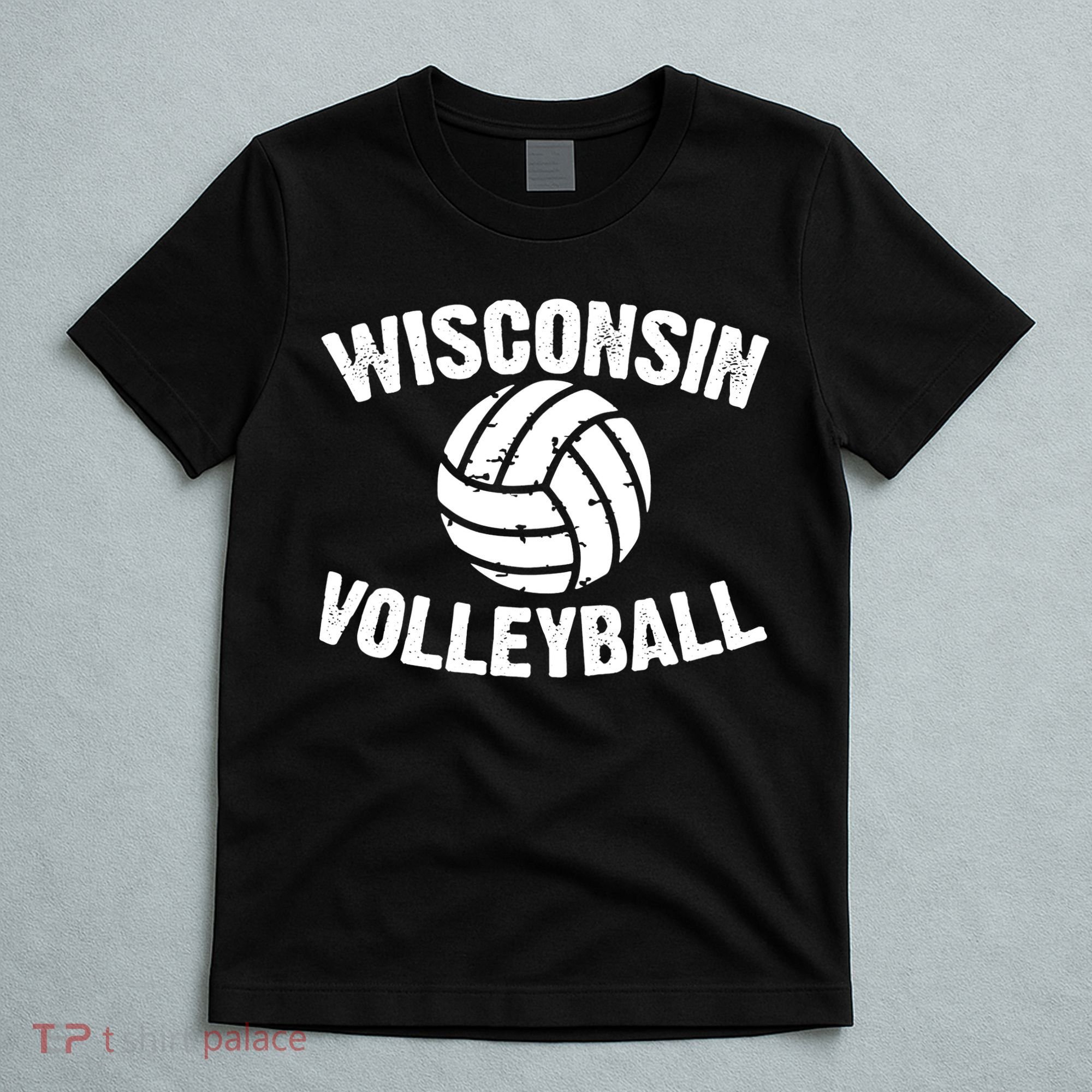 Wisconsin Volleyball Classic Style Vintage Distressed T-Shirt