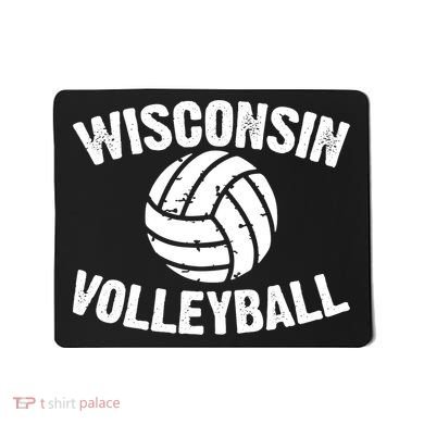 Wisconsin Volleyball Classic Style Vintage Distressed Mousepad