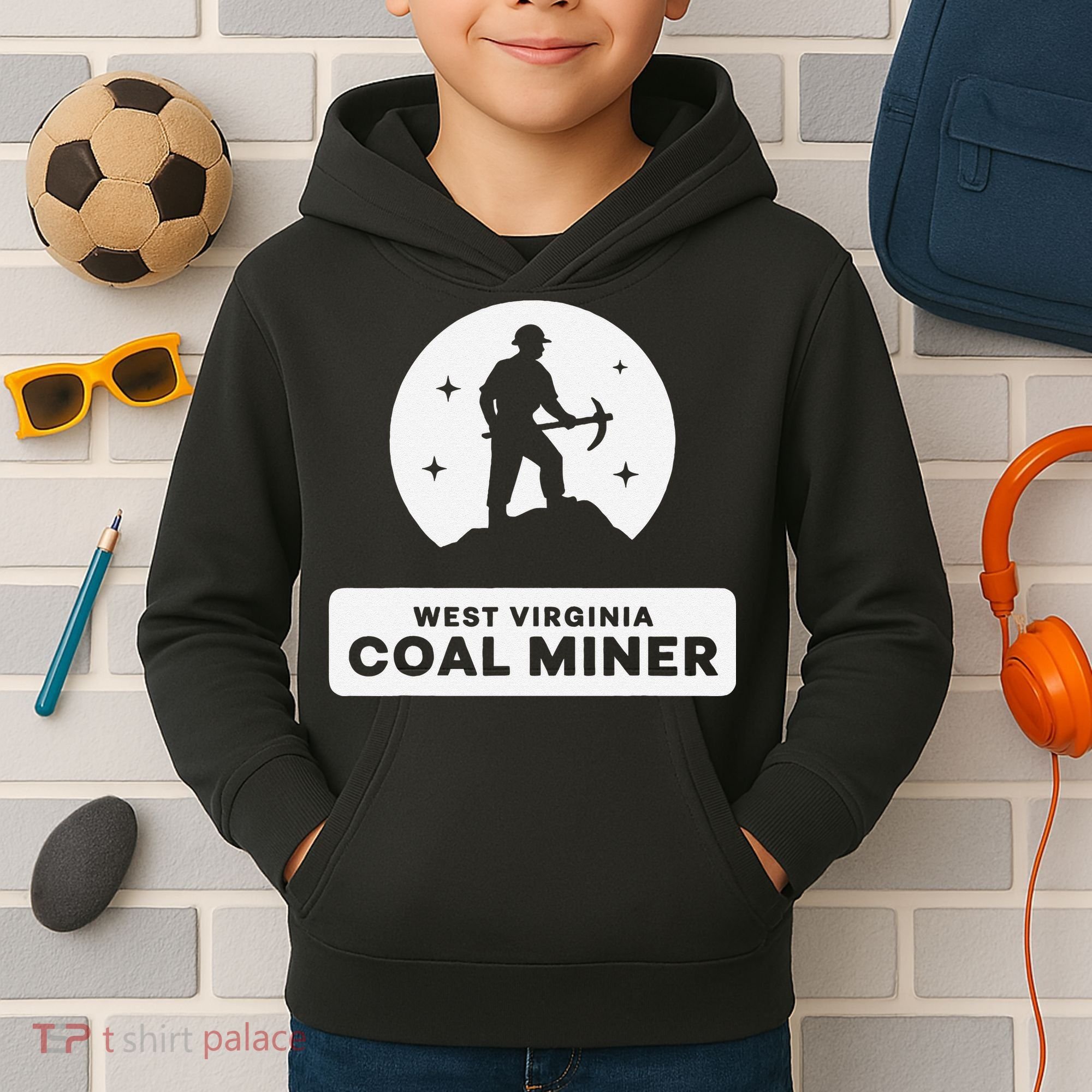 West Virginia Coal Miner Kids Hoodie