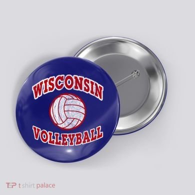 Wisconsin Volleyball Classic Style Vintage Distressed Meaningful Gift Button