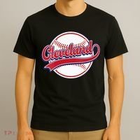 Womens Vintage Cleveland Cityscape Baseball Lover Player And Fans T-Shirt thumb 3