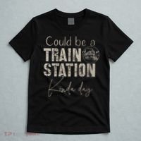 Womens Vintage Distress Could Be A Train Station Kinda Day T-Shirt thumb 5