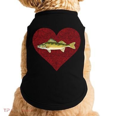 Walleye Valentines Day Fish Love Fingerprint Great Gift Doggie Tank