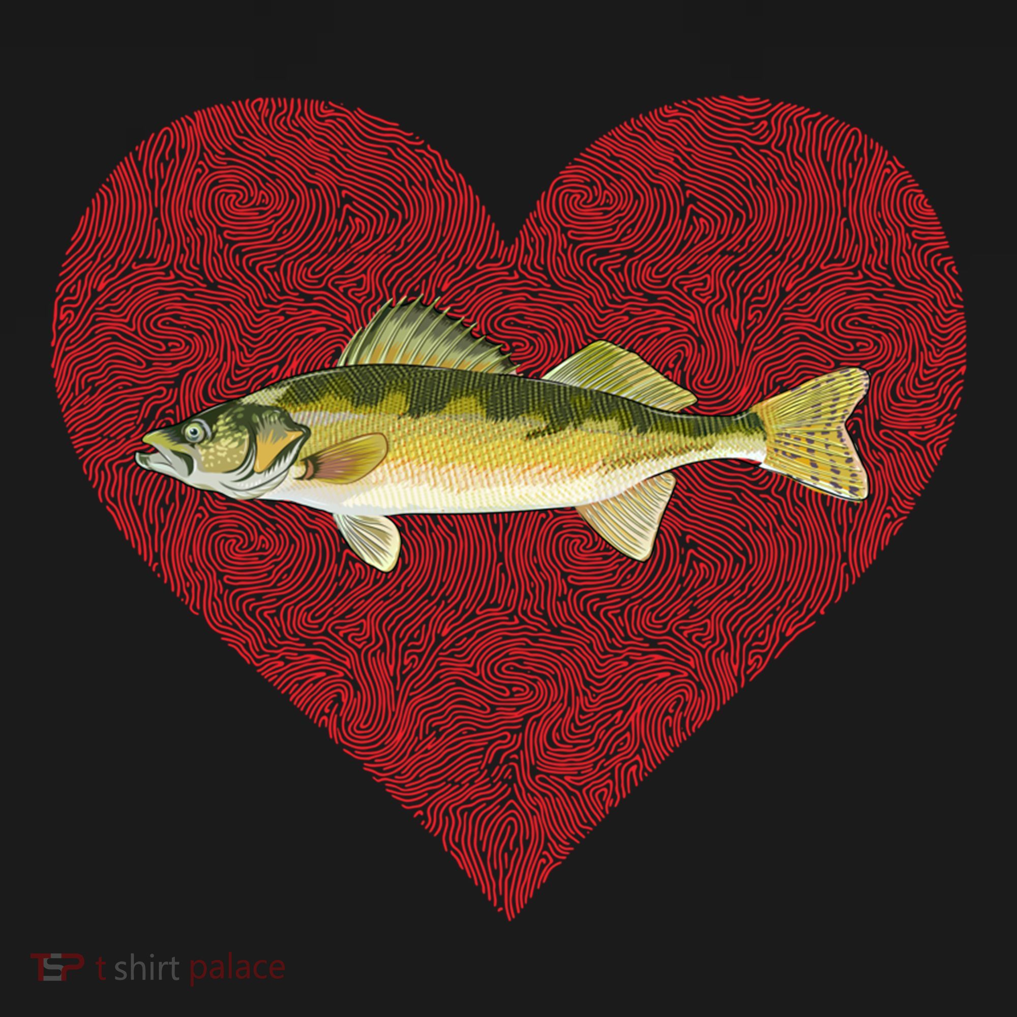 Walleye Valentines Day Fish Love Fingerprint Great Gift Backpack