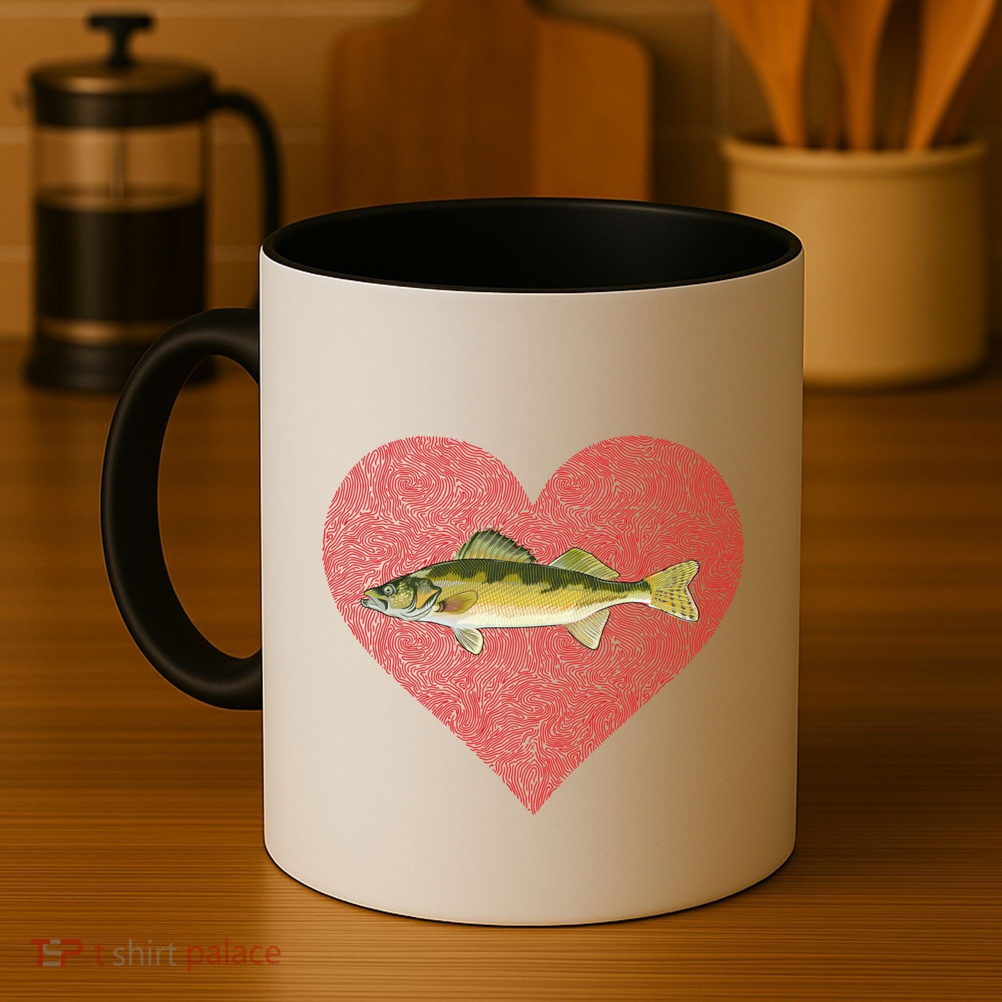 Walleye Valentines Day Fish Love Fingerprint Great Gift Coffee Mug