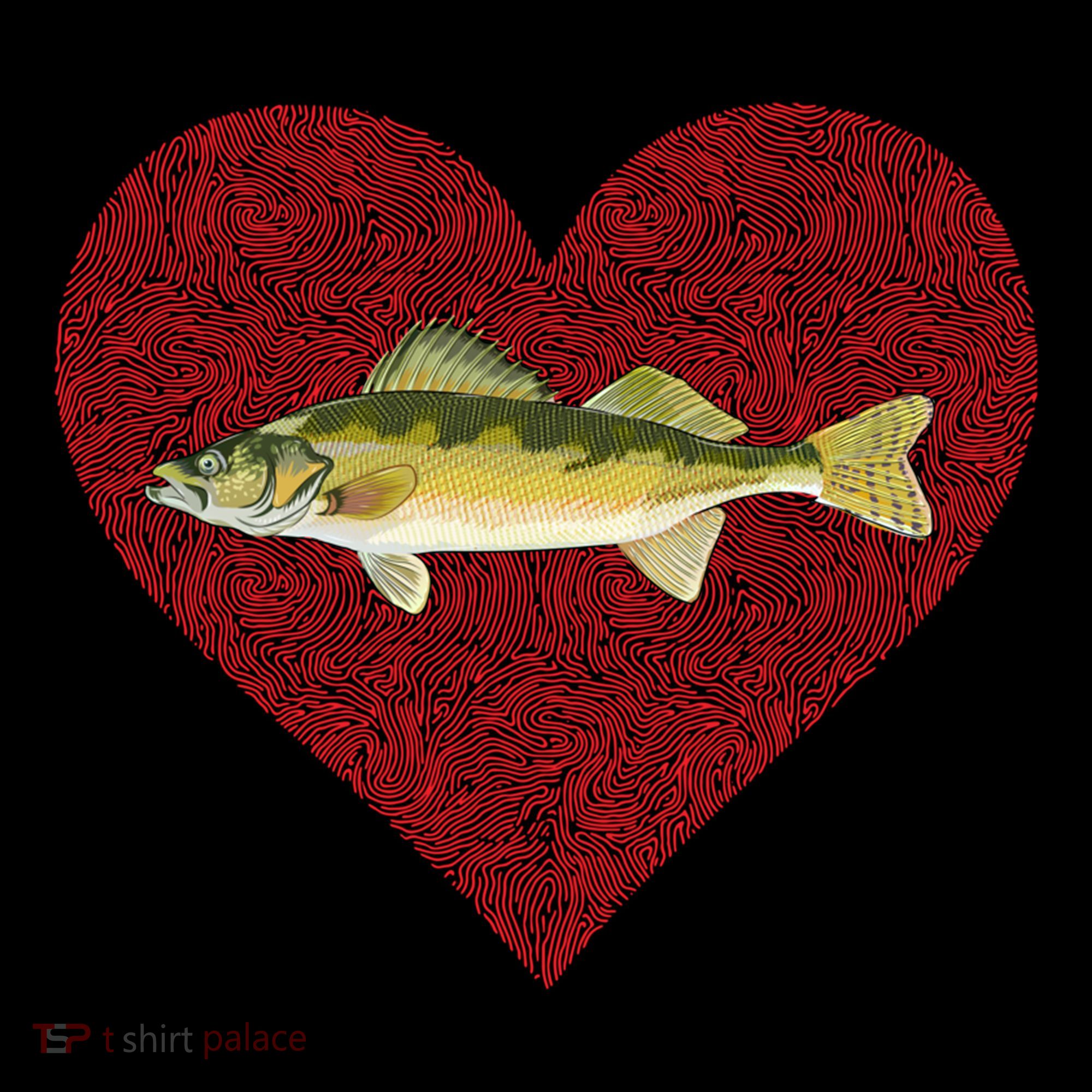 Walleye Valentines Day Fish Love Fingerprint Great Gift Coffee Mug