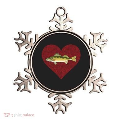 Walleye Valentines Day Fish Love Fingerprint Great Gift Ornament