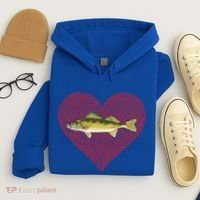 Walleye Valentines Day Fish Love Fingerprint Great Gift Hoodie thumb 4