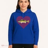 Walleye Valentines Day Fish Love Fingerprint Great Gift Hoodie thumb 5